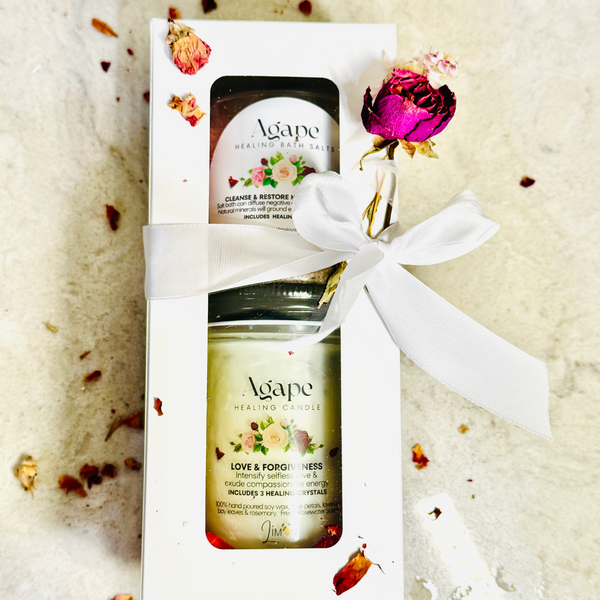 Healing Candle and Bath Gift Box