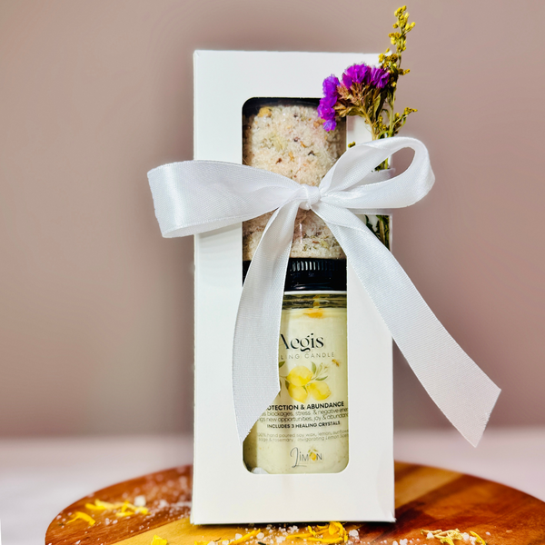 Healing Candle and Bath Gift Box